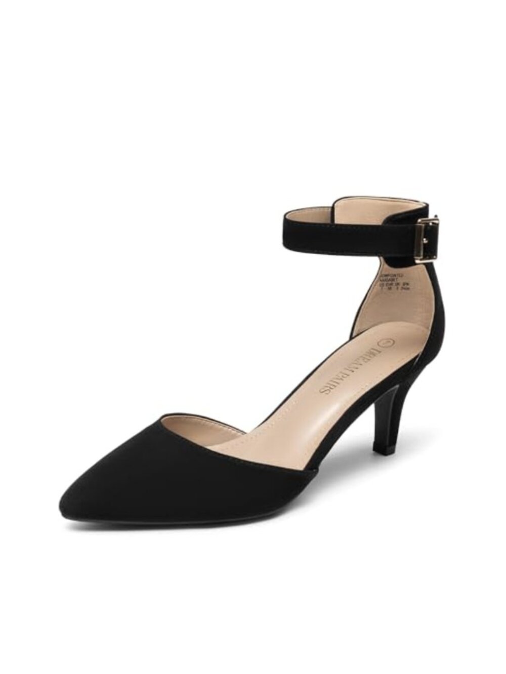 Kitten Heels Ankle Strap Pumps Pointed Toe Dress Shoes